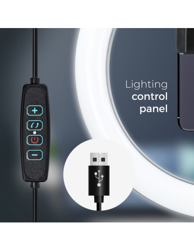 Lampe LED Ring Stream RGB 10 pouces avec support pour le telephone