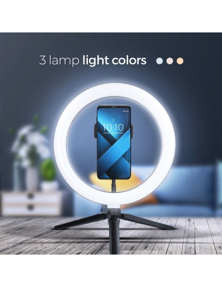 Lampe LED Ring Stream RGB 10 pouces avec support pour le telephone