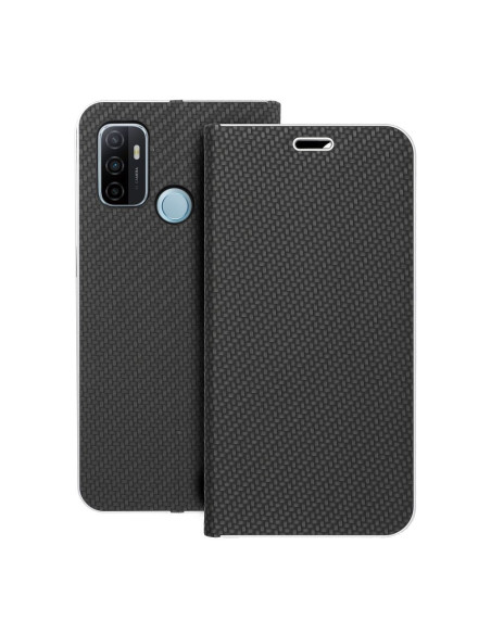 Etui LUNA Carbon pour OPPO A53 2020 / A53s noir