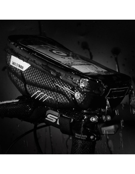 Support vélo / sacoche sur guidon a fermeture éclaire WILDMAN E1 1L 4" - 7"