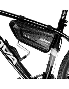 Support sur vélo / sacoche triangulaire sous le cadre avec fermeture éclaire WILDMAN E4 1.5L 4 "- 7"