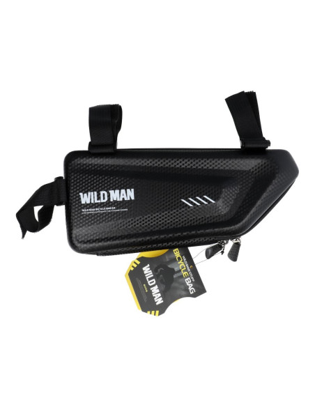 Support sur vélo / sacoche triangulaire sous le cadre avec fermeture éclaire WILDMAN E4 1.5L 4 "- 7"