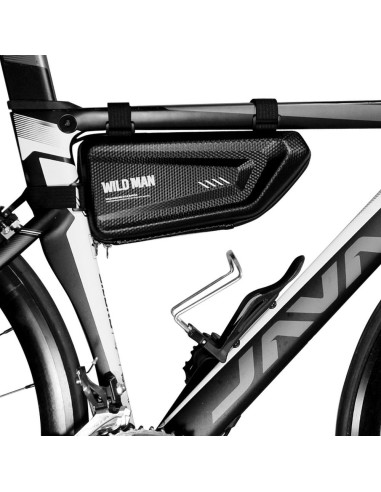 Support sur vélo / sacoche triangulaire sous le cadre avec fermeture éclaire WILDMAN E4 1.5L 4 "- 7"