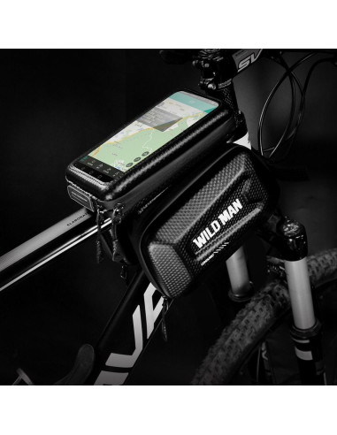 Support vélo / sacoche avec fermeture éclaire WILDMAN E6S 1,2L 4 "- 7"