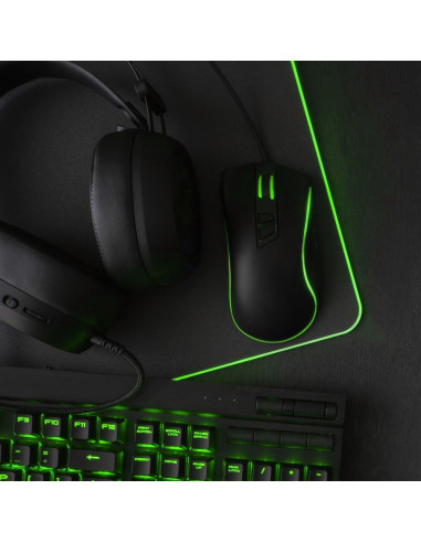 Tapis de souris et souris pour joueurs 800x300x3mm / noir / LED RGB 10 modes
