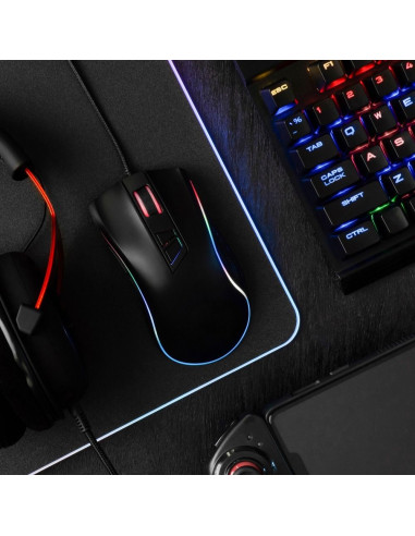 Tapis de souris et souris pour joueurs 800x300x3mm / noir / LED RGB 10 modes