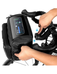 Support vélo / sacoche avec protege guidon a fermeture éclaire WILDMAN GS6 4L 4" - 7" 2