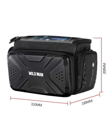Support vélo / sacoche avec protege guidon a fermeture éclaire WILDMAN GS6 4L 4" - 7"