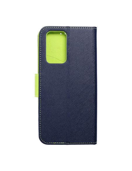 Etui Fancy Book pour XIAOMI Redmi NOTE 10 PRO / 10 PRO MAX bleu marine/ lime