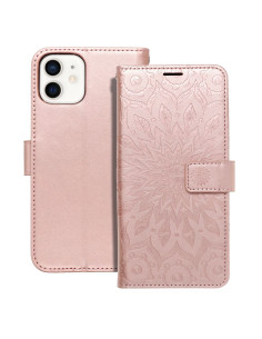 Etui MEZZO Book pour IPHONE 12 / 12 PRO mandala or rose