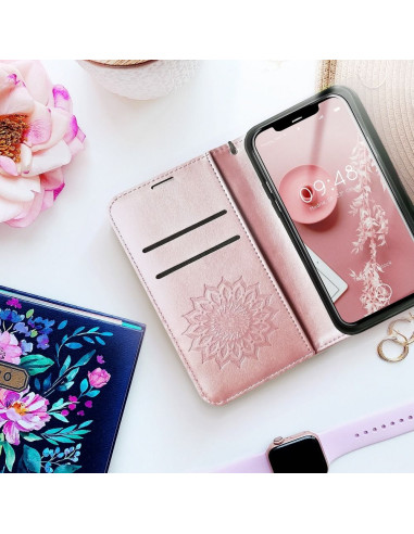 Etui MEZZO Book pour SAMSUNG A12 / M12 mandala or rose