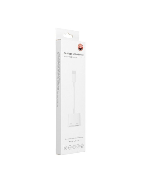 Adaptateur HF/audio + chargement Type C do Typ C blanc BOX [DAC]