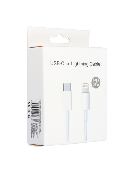 Cable Type C pour iPhone Lightning 8-pin Power Delivery PD20W 3A C291 blanc 1m BOX