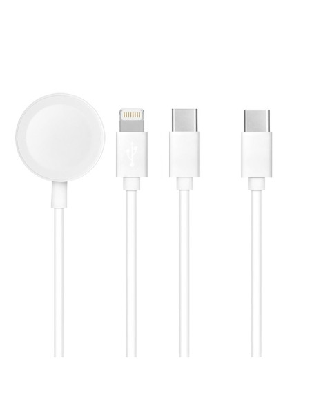Cable Type C 3en1 pour iPhone Lightning 8-pin + Type C 2A + Apple Watch 3W 1A C3169 blanc