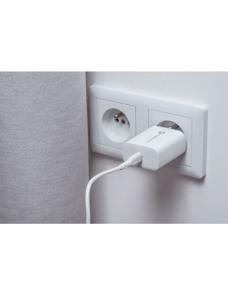 Chargeur secteur Forcell avec câble USB type C et câble type C - 3A 25W avec fonction de charge PD et QC 4.0