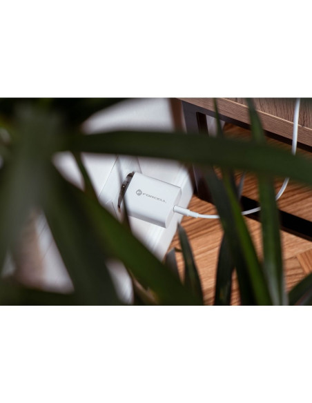 Chargeur secteur Forcell avec câble USB type C et câble type C - 3A 25W avec fonction de charge PD et QC 4.0