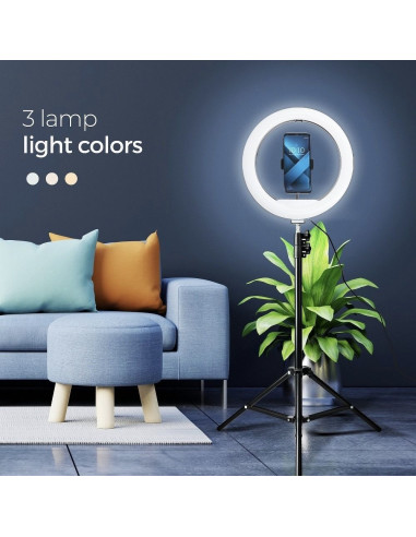 Lampe LED Ring Stream RGB 13 pouces avec support pour le telephone + trepied