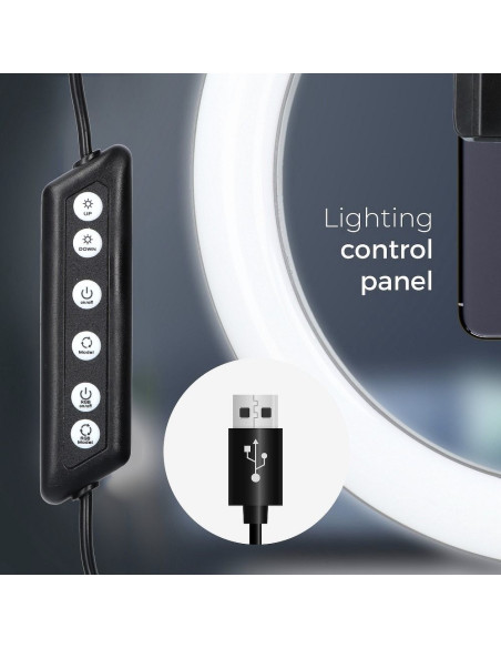 Lampe LED Ring Stream RGB FULL COLOR 12 pouces avec support pour le telephone + trepied