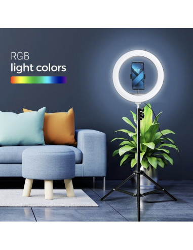 Lampe LED Ring Stream RGB FULL COLOR 12 pouces avec support pour le telephone + trepied