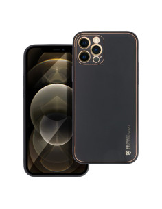 Etui LEATHER Case en cuir pour IPHONE 12 PRO NOIR