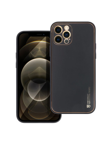 Etui LEATHER Case en cuir pour IPHONE 12 PRO NOIR
