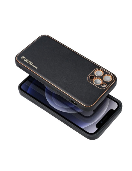 Etui LEATHER Case en cuir pour IPHONE 12 PRO NOIR