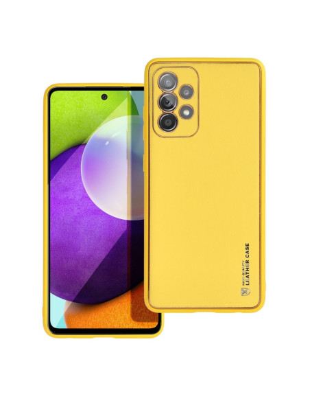 Etui LEATHER Case en cuir pour SAMSUNG Galaxy A52 5G / A52 LTE ( 4G ) / A52S JAUNE
