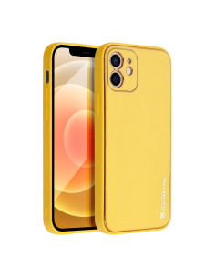 Etui LEATHER Case en cuir pour IPHONE 12 JAUNE 2