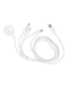 Cable Type C 4en1 pour iPhone Lightning 8-pin + Type C + Micro + Apple Watch 3W 1A C3186 blanc 2