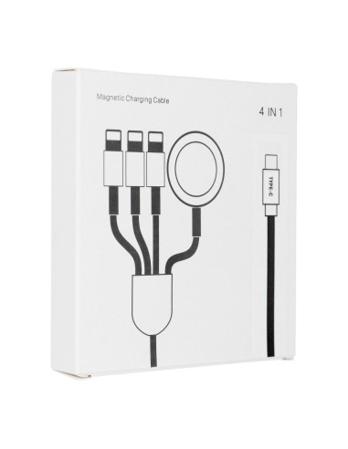 Cable Type C 4en1 pour iPhone Lightning 8-pin + Type C + Micro + Apple Watch 3W 1A C3186 blanc