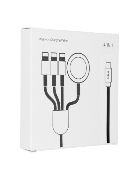 Cable Type C 4en1 pour iPhone Lightning 8-pin + Type C + Micro + Apple Watch 3W 1A C3186 blanc