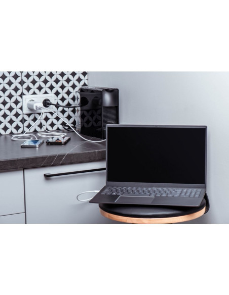 Chargeur secteur Forcell GaN 65W avec 2x connecteurs USB type C et 1x USB A - 3A avec fonction de charge PD et QC 4.0