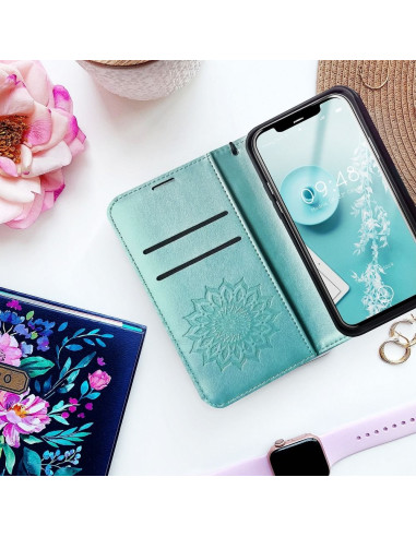 Etui MEZZO Book pour SAMSUNG A22 5G mandala vert