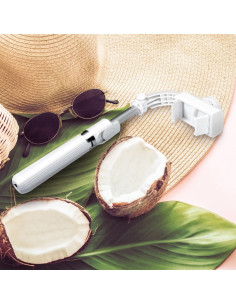 Kit / support selfie avec télécommande bluetooth trépied GIMBAL stabilisateur blanc SSTR-L08 2