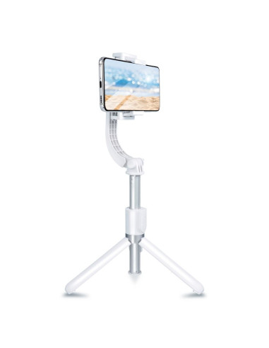 Kit / support selfie avec télécommande bluetooth trépied GIMBAL stabilisateur blanc SSTR-L08