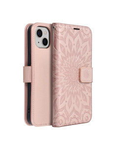 Etui MEZZO Book pour IPHONE 13 mandala or rose 2