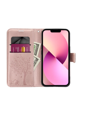 Etui MEZZO Book pour IPHONE 13 PRO arbre or rose