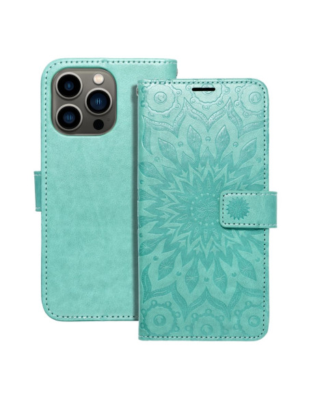Etui MEZZO Book pour IPHONE 13 PRO mandala vert