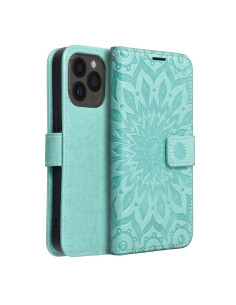Etui MEZZO Book pour IPHONE 13 PRO MAX mandala vert 2