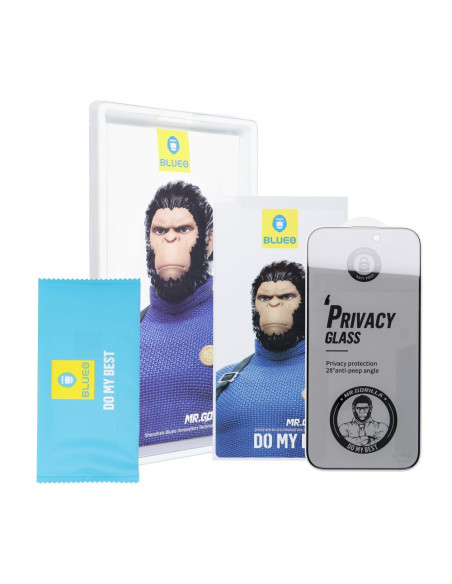 5D Mr. Monkey Glass - Apple iPhone 13 Pro / 14 NOIR (Strong Privacy)