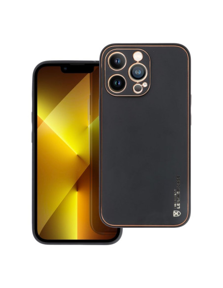 Etui LEATHER Case en cuir pour IPHONE 13 PRO NOIR