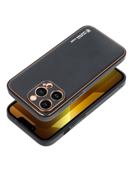Etui LEATHER Case en cuir pour IPHONE 13 PRO NOIR