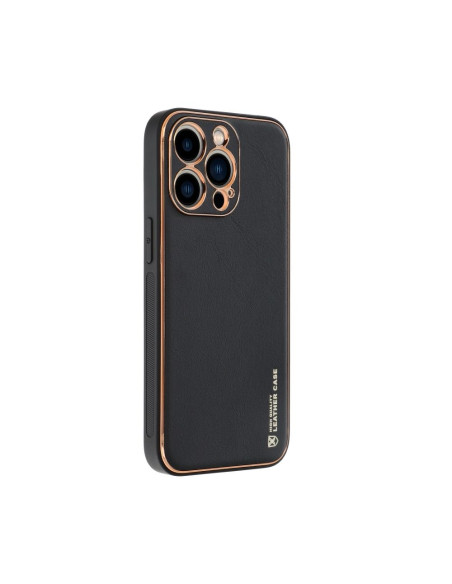 Etui LEATHER Case en cuir pour IPHONE 13 PRO NOIR