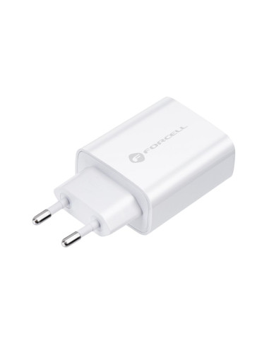 Chargeur secteur universel Forcell avec USB type C - 3A 25W avec fonction de charge PD et QC 4.0