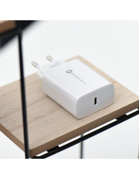 Chargeur secteur universel Forcell avec USB type C - 3A 25W avec fonction de charge PD et QC 4.0