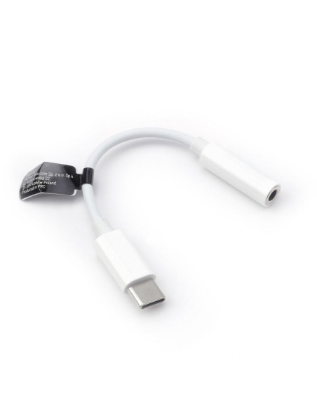 Adaptateur HF / Audio Type C vers Jack 3.5mm Blanc BOX (boîte)