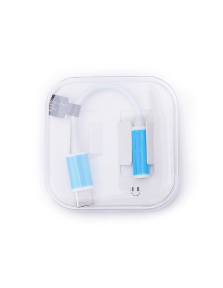 Adaptateur HF / Audio Type C vers Jack 3.5mm Blanc BOX (boîte)