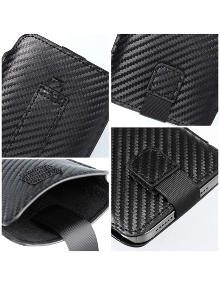 Coque universelle POCKET Carbon - Modèle 11 - pour IPHONE 12 / 12 PRO SAMSUNG Note / Note 2 / Note 3 / Xcover 5 / S21