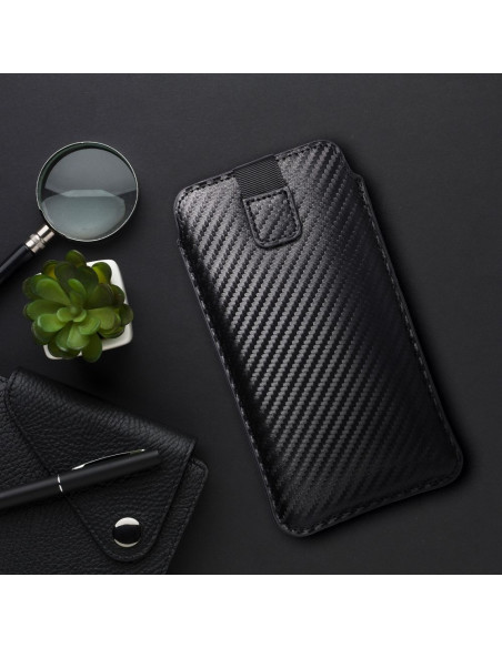 Coque universelle POCKET Carbon - Modèle 15 - pour SAMSUNG A41 / S20 / A6 2018 / A20e HUAWEI P20 / Y5 2019