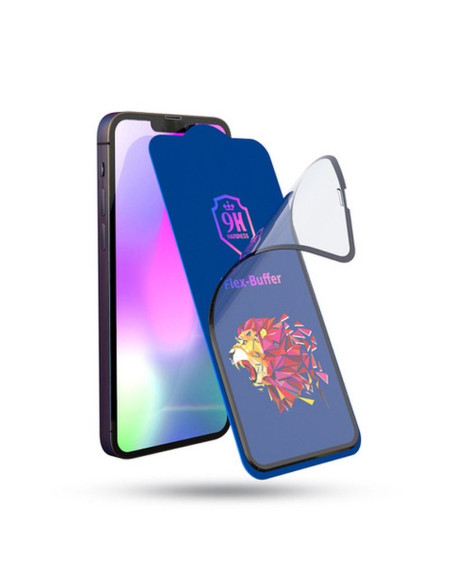 Verre hybride Bestsuit Flex-Buffer 5D avec revetement antibactérien Biomaster pour iPhone 13 mini noir